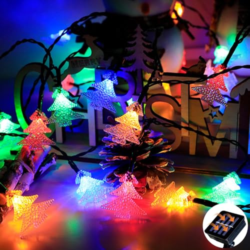 XVZ Solar Lichterkette Außen, 5m/16.4ft 30LED Solar Weihnachtsbaum Lichterketten Wasserdichte mit 8 Beleuchtungsmodi für Garten, Baum, Weihnachts und Party Deko - Mehrfarbig von XVZ