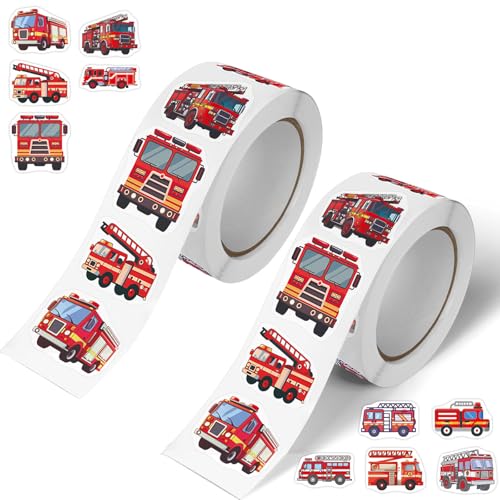 1000 Stück Feuerwehr Sticker, 2,5 cm Rund Feuerwehr Aufkleber, 2 Bände / 10 Muster Geschenkpapier Feuerwehr, Feuerwehr Geschenke Kinder für Party Deko 1000 Stück Feuerwehr Sticker, 2,5 cm Rund Feuerwehr Aufkleber, 2 Bände / 10 Muster Geschenkpapier Feuerwehr, Feuerwehr Geschenke Kinder für Party Deko von XVZZGNTH