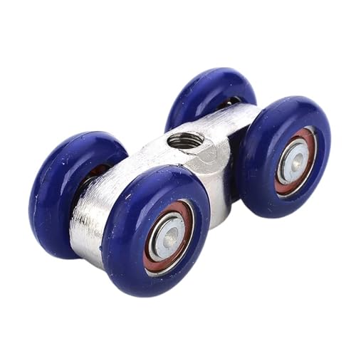 Schiebetürrolle mit 4 Rollen für den Haushalt, Holztür, hängende Rollen, Schiene, Riemenscheibe, 30 kg, für Möbelbeschläge von XWMSCLAK