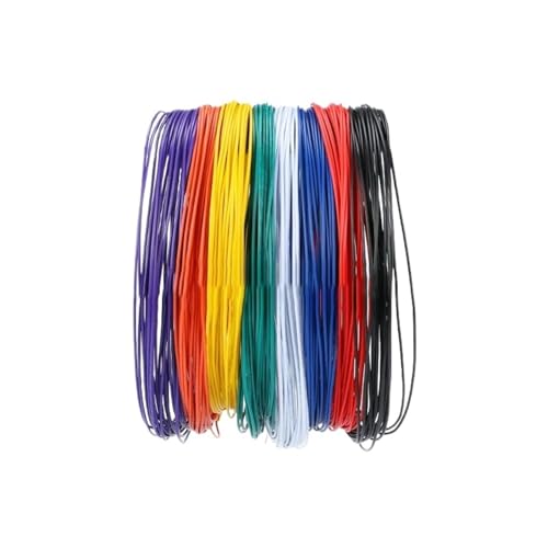 XWMSCLAK 10M UL-1007 24AWG Anschlussdraht 80C / 300V Kabel DIY Elektrisches Kabel Rot/Schwarz/Blau/Gelb/Grün/Weiß/Orange/Lila(Black) von XWMSCLAK