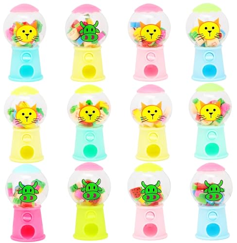 XWMTDKX Kinderspielzeug Radiergummi, Niedlich Tier Radiergummi, Hausaufgaben Belohnungen Geschenke, 12 Eier verdrehen Maschine Obst Radierer, Creative Cute Stationery, Mini Gummi Radierer für Kids von XWMTDKX