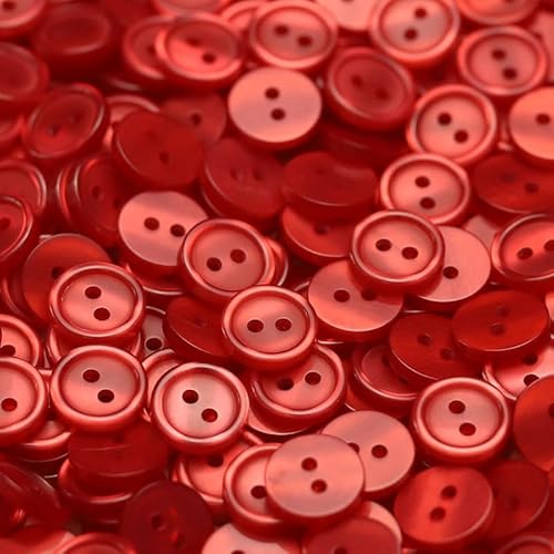 XWNXQ 100-1000 Stück 11 mm kreisförmige Mini-Puppenknöpfe, Bunte Harzknöpfe, 2-Loch-Nähknöpfe, Dekorationsknöpfe für Puppenkleidung, handgefertigtes DIY-Bastelzubehör von XWNXQ