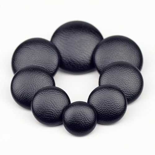 XWNXQ 20 Stück 10–25 mm PU-Lederknöpfe, Schwarze Kunstlederknöpfe mit Griffen, runde Nähknöpfe aus Metall, Mantel-, Sofa- und Bekleidungszubehör XWNXQ 20 Stück 10–25 mm PU-Lederknöpfe, Schwarze Kunstlederknöpfe mit Griffen, runde Nähknöpfe aus Metall, Mantel-, Sofa- und Bekleidungszubehör von XWNXQ