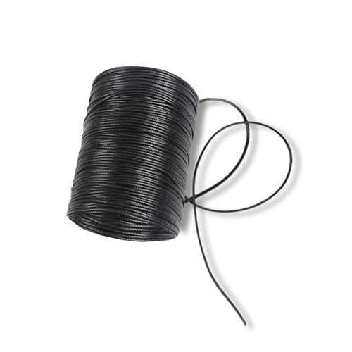 Gewachste Schnur, schwarze Schnur für die Schmuckherstellung, 2 mm gewachste Baumwolle, Bastelbedarf mit starkem geflochtenem Design für DIY-Schmuck, Perlenarbeiten und Bastelprojekte (10 m Länge) von XWYDZ