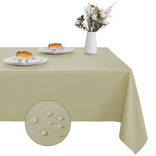 XWZO Tischdecke Abwaschbar, Tischdecke 130 x 130 cm, Fleckschutz Abwischbare Tischwäsche, Outdoor Tischdecken für Küche Party, Sand, 1 Stück von XWZO