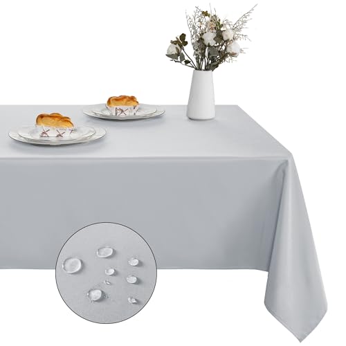 XWZO Tischdecke Abwaschbar, Tischdecke Hellgrau, Fleckschutz Abwischbare Tischwäsche, Outdoor Tischdecken für Küche Party, 140 x 240 cm, 1 Stück XWZO Tischdecke Abwaschbar, Tischdecke Hellgrau, Fleckschutz Abwischbare Tischwäsche, Outdoor Tischdecken für Küche Party, 140 x 240 cm, 1 Stück von XWZO