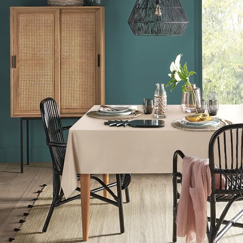 XWZO Tischdecke, rechteckig, einfarbig, wasserabweisend, abwischbar, Tischdecke für Café, Restaurant, Buffet, Tischparty, 140 x 240 cm, Beige XWZO Tischdecke, rechteckig, einfarbig, wasserabweisend, abwischbar, Tischdecke für Café, Restaurant, Buffet, Tischparty, 140 x 240 cm, Beige von XWZO