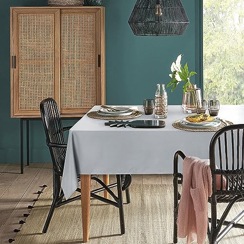 XWZO Tischdecke, rechteckig, einfarbig, wasserabweisend, abwischbar, Tischdecke für Café, Restaurant, Buffet, Tischparty, 140 x 240 cm, Silbergrau von XWZO
