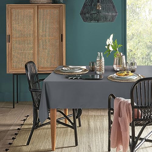 XWZO Tischdecke, rechteckig, einfarbig, wasserabweisend, abwischbar, Tischdecke für Café, Restaurant, Buffet, Tischparty, 153 x 259 cm, Grau von XWZO