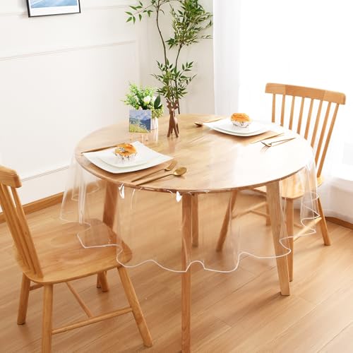 XWZO Tischdecke Abwaschbar Transparent Wasserdicht 0.1mm Tischfolie PVC Tischtuch Folie Durchsichtig für Küche Outdoor Fettdicht Tischschutz Rund 110cm XWZO Tischdecke Abwaschbar Transparent Wasserdicht 0.1mm Tischfolie PVC Tischtuch Folie Durchsichtig für Küche Outdoor Fettdicht Tischschutz Rund 110cm von XWZO