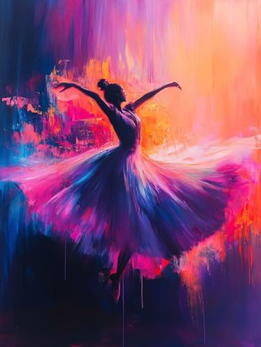 Ballett Diamond Painting Frauen Diamond Painting Erwachsene Kinder DIY 5D Vollbohrer Kristall Stickerei Kreuzstich Diamanten Malerei Bilder Bastelset, Zimmer Deko Wohnzimmer Geschenke 60x80cm 5b-20Z von XXDBBDOU