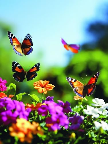 Blume Diamond Painting Erwachsene, Diamond Painting Schmetterling Diamanten Malerei Kinder Anfänger DIY Vollbohrer Stickerei Kreuzstich Bilder Set, Home Wand Deko Wohnzimmer Geschenke 100x135cm i1-71 von XXDBBDOU