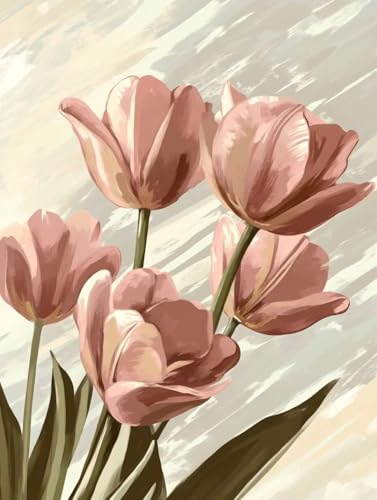 Blume Diamond Painting Tulpe Diamond Painting Erwachsene Kinder DIY 5D Vollbohrer Kristall Stickerei Kreuzstich Diamanten Malerei Bilder Bastelset, Zimmer Deko Wohnzimmer Geschenke 70x95cm 5w-25Q von XXDBBDOU