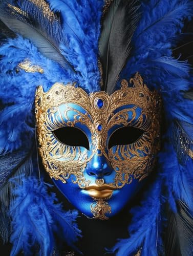 Dämon Diamond Painting Maske Diamond Painting Erwachsene Kinder DIY 5D Vollbohrer Kristall Stickerei Kreuzstich Diamanten Malerei Bilder Bastelset, Zimmer Deko Wohnzimmer Geschenke 90x120cm 5f-25A von XXDBBDOU