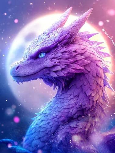 Drachen Diamond Painting Tier Diamond Painting Erwachsene Kinder DIY 5D Vollbohrer Kristall Stickerei Kreuzstich Diamanten Malerei Bilder Bastelset, Zimmer Deko Wohnzimmer Geschenke 80x110cm 5e-15B von XXDBBDOU