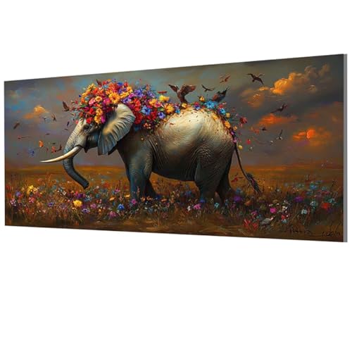 Elefant Malen Nach Zahlen Erwachsene Groß XXL 60x120cm, Malen Nach Zahlen Blume DIY Farbe Acrylfarbe ölgemälde Set mit Pinseln für Zimmer Deko Aesthetic, Geschenke für Frauen, Rahmenlos Model-1555 Elefant Malen Nach Zahlen Erwachsene Groß XXL 60x120cm, Malen Nach Zahlen Blume DIY Farbe Acrylfarbe ölgemälde Set mit Pinseln für Zimmer Deko Aesthetic, Geschenke für Frauen, Rahmenlos Model-1555 von XXDBBDOU
