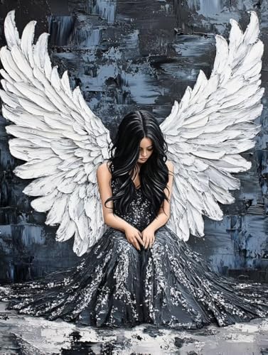 Engel Diamond Painting Frauen Diamond Painting Erwachsene Kinder DIY 5D Vollbohrer Kristall Stickerei Kreuzstich Diamanten Malerei Bilder Bastelset, Zimmer Deko Wohnzimmer Geschenke 100x135cm 5i-107 von XXDBBDOU