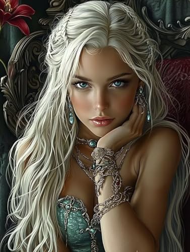 Frauen Diamond Painting Erwachsene, 5D Diamond Painting Frauen Diamanten Malerei Kinder Anfänger DIY Vollbohrer Mosaikherstellung Stickerei Kreuzstich Bilder, Home Wand Deko Geschenke 50x70cm g1-24Q von XXDBBDOU
