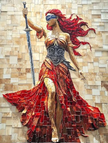Frauen Diamond Painting Krieger Diamond Painting Erwachsene Kinder DIY 5D Vollbohrer Kristall Stickerei Kreuzstich Diamanten Malerei Bilder Bastelset, Zimmer Deko Wohnzimmer Geschenke 80x110cm 5a-7F von XXDBBDOU