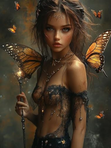 Frauen Diamond Painting Schmetterling Diamond Painting Erwachsene Kinder DIY 5D Vollbohrer Kristall Stickerei Kreuzstich Diamanten Malerei Bilder Bastelset, Zimmer Deko Wohnzimmer 100x135cm 5t-232 von XXDBBDOU