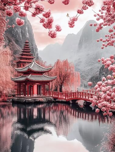 Landschaft Diamond Painting Erwachsene, 5D Diamond Painting Berg Diamanten Malerei Kinder Anfänger DIY Vollbohrer Mosaikherstellung Stickerei Kreuzstich Bilder, Home Wand Deko Geschenke 40x55cm u1-167 von XXDBBDOU