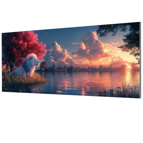 LöWe Malen Nach Zahlen Erwachsene Groß XXL 60x120cm, Malen Nach Zahlen See DIY Farbe Acrylfarbe ölgemälde Set mit Pinseln für Zimmer Deko Wand Aesthetic, Geschenke für Frauen, Rahmenlos Model-1580 LöWe Malen Nach Zahlen Erwachsene Groß XXL 60x120cm, Malen Nach Zahlen See DIY Farbe Acrylfarbe ölgemälde Set mit Pinseln für Zimmer Deko Wand Aesthetic, Geschenke für Frauen, Rahmenlos Model-1580 von XXDBBDOU