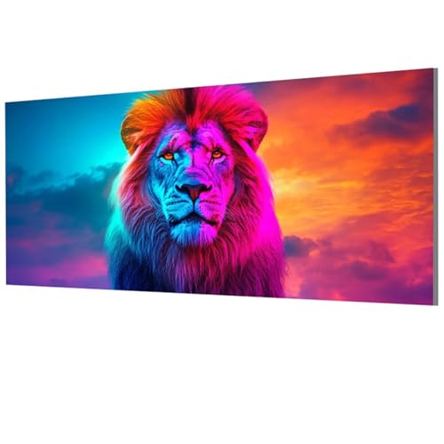 LöWe Malen Nach Zahlen Erwachsene Groß XXL 60x120cm, Malen Nach Zahlen Tier DIY Farbe Acrylfarbe ölgemälde Set mit Pinseln für Zimmer Deko Wand Aesthetic, Geschenke für Frauen, Rahmenlos Model-1556 von XXDBBDOU