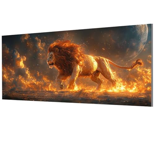 Malen Nach Zahlen Erwachsene LöWe, Tier Malen Nach Zahlen Leinwand, DIY Bastelset Erwachsene Paint by Numbers mit Pinseln und Acrylpigment für Zimmer Deko Wohnzimmer, Geschenke 50x100cm, Model-1362 von XXDBBDOU