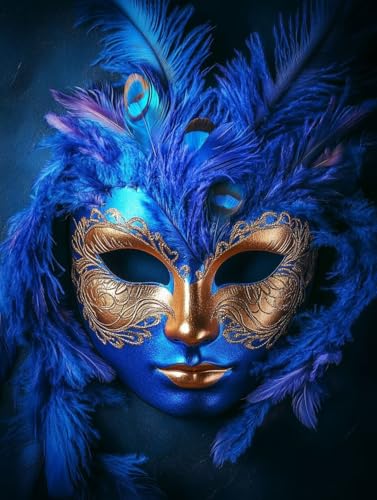 Maske Diamond Painting DäMon Diamond Painting Erwachsene Kinder DIY 5D Vollbohrer Kristall Stickerei Kreuzstich Diamanten Malerei Bilder Bastelset, Zimmer Deko Wohnzimmer Geschenke 80x110cm 5k-71 von XXDBBDOU