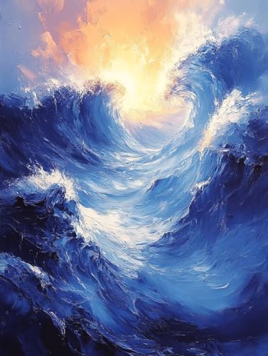 Meer Diamond Painting Erwachsene, 5D Diamond Painting Landschaft Diamanten Malerei Kinder Anfänger DIY Vollbohrer Mosaikherstellung Stickerei Kreuzstich Bilder, Home Wand Deko Geschenke 30x40cm s1-261 von XXDBBDOU