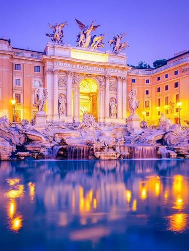 Rom Diamond Painting Erwachsene, 5D Diamond Painting Trevi-Brunnen Diamanten Malerei Kinder Anfänger DIY Vollbohrer Stickerei Kreuzstich Bilder Set, Home Wand Deko Wohnzimmer Geschenke 30x40cm j1-132 von XXDBBDOU