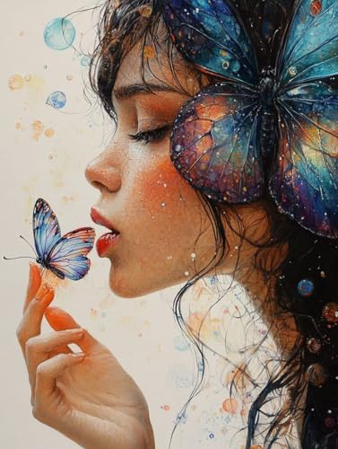 Schmetterling Diamond Painting Erwachsene, Diamond Painting Frauen Diamanten Malerei Kinder Anfänger DIY Vollbohrer Stickerei Kreuzstich Bilder Set, Home Wand Deko Wohnzimmer Geschenke 60x80cm b1-111 Schmetterling Diamond Painting Erwachsene, Diamond Painting Frauen Diamanten Malerei Kinder Anfänger DIY Vollbohrer Stickerei Kreuzstich Bilder Set, Home Wand Deko Wohnzimmer Geschenke 60x80cm b1-111 von XXDBBDOU