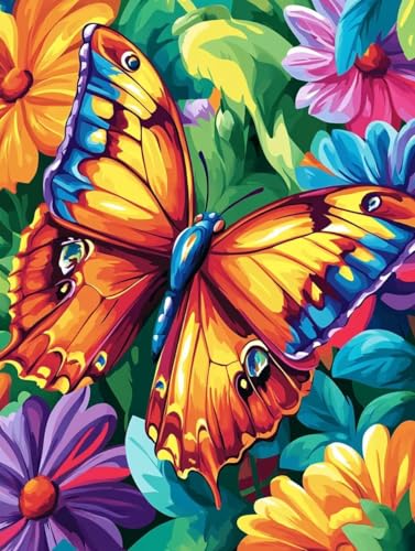 Schmetterling Diamond Painting Erwachsene, Diamond Painting Tier Diamanten Malerei Kinder Anfänger DIY Vollbohrer Stickerei Kreuzstich Bilder Set, Home Wand Deko Wohnzimmer Geschenke 90x120cm r1-19Z von XXDBBDOU