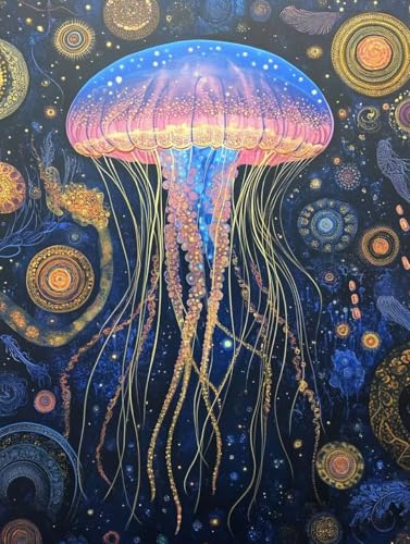 Tier Diamond Painting Qualle Diamond Painting Erwachsene Kinder DIY 5D Vollbohrer Kristall Stickerei Kreuzstich Diamanten Malerei Bilder Bastelset, Zimmer Deko Wohnzimmer Geschenke 60x80cm 5q-8I Tier Diamond Painting Qualle Diamond Painting Erwachsene Kinder DIY 5D Vollbohrer Kristall Stickerei Kreuzstich Diamanten Malerei Bilder Bastelset, Zimmer Deko Wohnzimmer Geschenke 60x80cm 5q-8I von XXDBBDOU