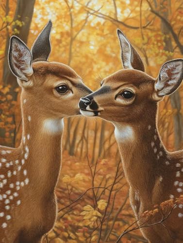 Tier Diamond Painting Reh Diamond Painting Erwachsene Kinder DIY Vollbohrer Kristall Stickerei Kreuzstich Bilder Bastelset Diamanten Malerei Anfänger, Zimmer Deko Wohnzimmer Geschenke 30x40cm 5w-12M von XXDBBDOU
