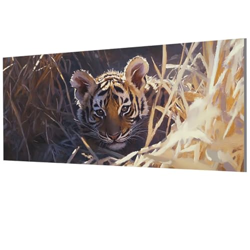 Tiger Malen Nach Zahlen Erwachsene Groß XXL 100x200cm, Malen Nach Zahlen Tier DIY Farbe Acrylfarbe ölgemälde Set mit Pinseln für Zimmer Deko Wand Aesthetic, Geschenke für Frauen, Rahmenlos Model-1693 von XXDBBDOU