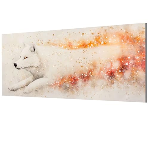 Wolf Malen Nach Zahlen Erwachsene Groß XXL 60x120cm, Malen Nach Zahlen Tier DIY Farbe Acrylfarbe ölgemälde Set mit Pinseln für Zimmer Deko Wand Aesthetic, Geschenke für Frauen, Rahmenlos Model-1517 von XXDBBDOU