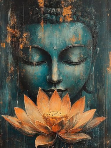 Zen Diamond Painting Erwachsene, 5D Diamond Painting Blume Diamanten Malerei Kinder Anfänger DIY Vollbohrer Mosaikherstellung Stickerei Kreuzstich Bilder Set, Home Wand Deko Geschenke 60x80cm h1-1Z von XXDBBDOU