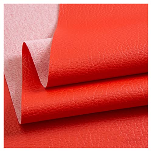 140 cm Breit Kunstleder Polsterstoff Kaschiert Meterware MöBelstoff FüR SäMtliche Polsterarbeiten,Autos,Boote(Red,1.4X3m) von XXGJOALD