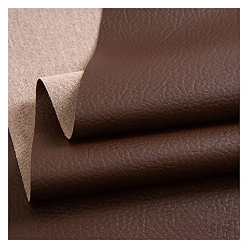 140 cm Breit Kunstleder Polsterstoff Kaschiert Meterware MöBelstoff FüR SäMtliche Polsterarbeiten,Autos,Boote(Red-brown,1.4X1m) von XXGJOALD