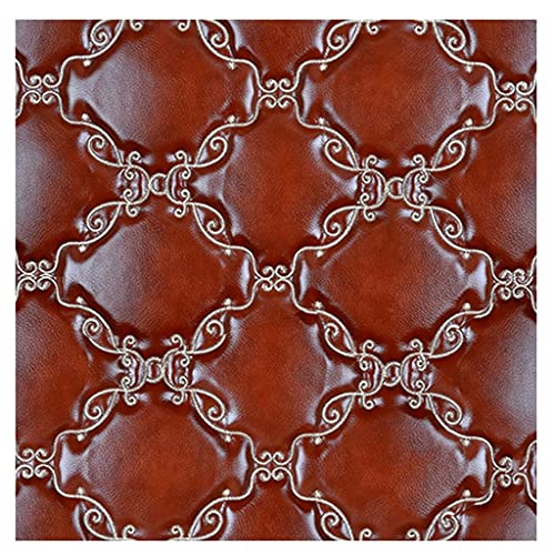 Blumenmuster Kunstleder Stoff Weiche PU Polsterstoff Meterware 138cm Breit für Sofa Stuhl Sitzbezug, DIY Crafts(Red31,1.38X10m) von XXGJOALD