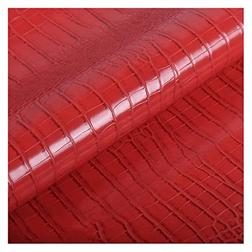 Krokodilmuster Kunstleder-Polsterstoff Meterware 138cm Breit für Sofastuhl-Sitzbezug, Basteln, Taschen, Dekorationen(Red,1.38X2m) von XXGJOALD