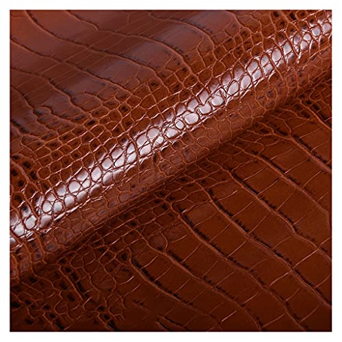Krokodilmuster Kunstleder Stoff Meterware 138x100cm PU Kunstleder Polsterstoff für Sofa Stuhl Haarschleifen Handtaschen DIY Basteln(Copper Brown,1.38X1m) von XXGJOALD