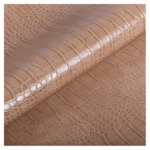 Krokodilmuster Kunstleder Stoff Meterware 138x100cm PU Kunstleder Polsterstoff für Sofa Stuhl Haarschleifen Handtaschen DIY Basteln(Olive Brown.,1.38X5m) von XXGJOALD