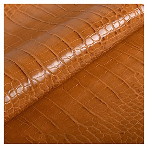 Krokodilmuster Kunstleder Stoff Meterware 138x100cm PU Kunstleder Polsterstoff für Sofa Stuhl Haarschleifen Handtaschen DIY Basteln(Oranje,1.38X7m) von XXGJOALD