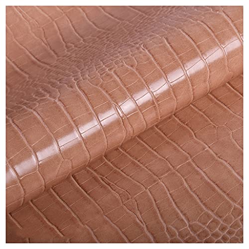 Krokodilmuster Kunstleder Stoff Meterware 138x100cm PU Kunstleder Polsterstoff für Sofa Stuhl Haarschleifen Handtaschen DIY Basteln(Pink Apricot,1.38X4m) von XXGJOALD