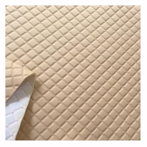 Kunstleder Gesteppt Meterware Polsterstoff Möbelstoff Gesteppt Kaschiert Leder Polsterstoff Stoff Kunstleder(Cream,1.6X6m) von XXGJOALD