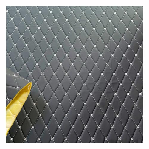 Kunstleder Gesteppt Meterware Polsterstoff Möbelstoff Gesteppt Kaschiert Leder Stoff Kunstleder Polsterstoff(Black 1,1.6X3m) von XXGJOALD