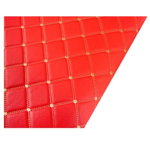 Kunstleder Gesteppt Polsterstoff Kaschiert Meterware MöBelstoff FüR SäMtliche Polsterarbeiten,Autos,Boote,Dekorationen 160 cm Breit 1m Meterware verkauft((Red,1.6x10m) von XXGJOALD