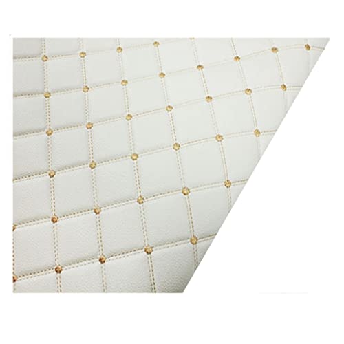 Kunstleder Lederkonzept Kunstleder Polsterstoff Gesteppt Kaschiert Meterware Möbelstoff Dekostoff(White,1.6x8m) von XXGJOALD
